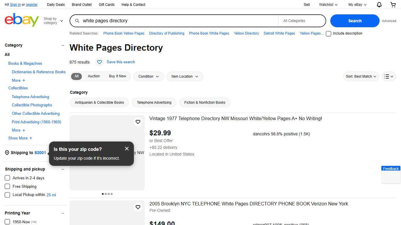 White Pages Directory eBay